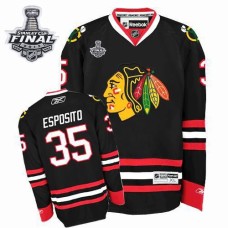 Tony Esposito Jersey 35 Authentic Black Man With 2013 Stanley Cup Finals