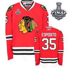 Tony Esposito Jersey 35 Authentic Red Home Man With 2013 Stanley Cup Finals