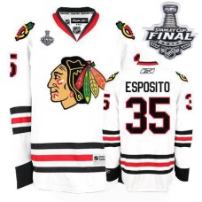 Tony Esposito Jersey 35 Authentic White Man With 2013 Stanley Cup Finals