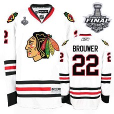 Troy Brouwer Jersey 22 Premier White Man With 2013 Stanley Cup Finals